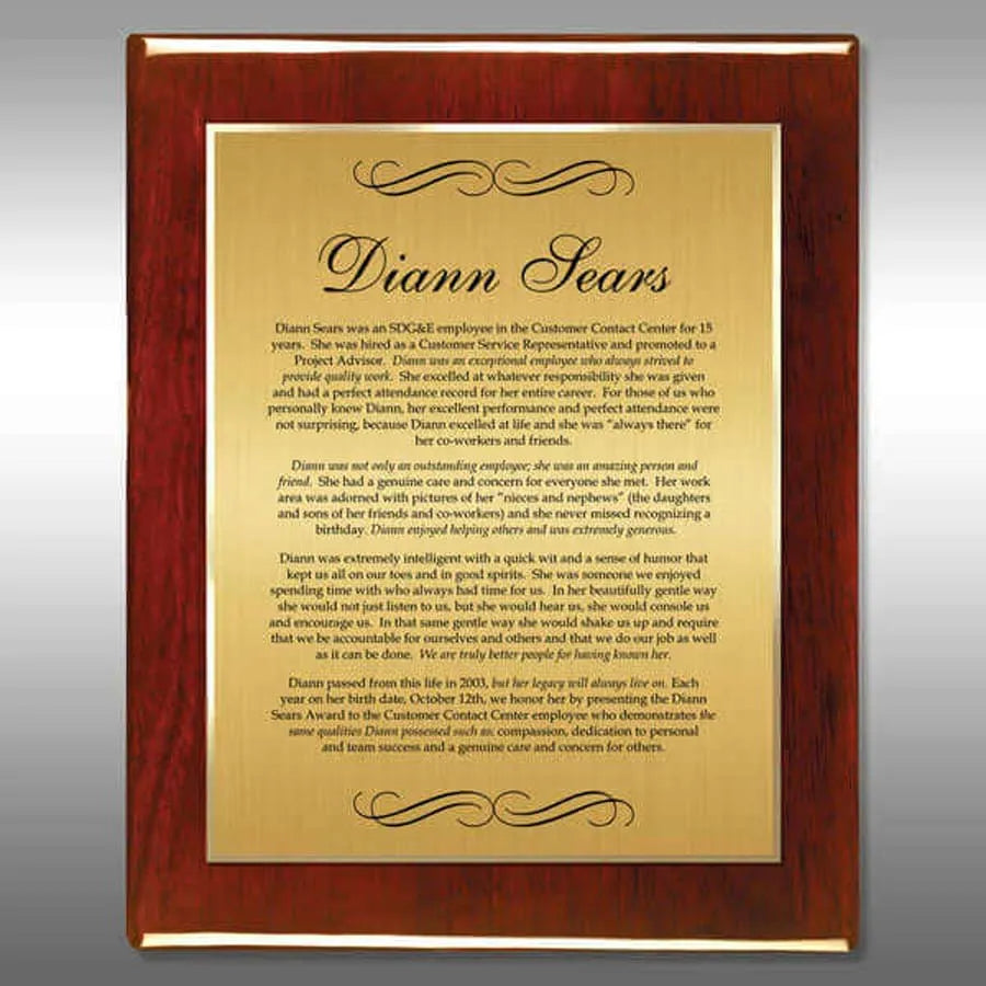 Piano finish plaque