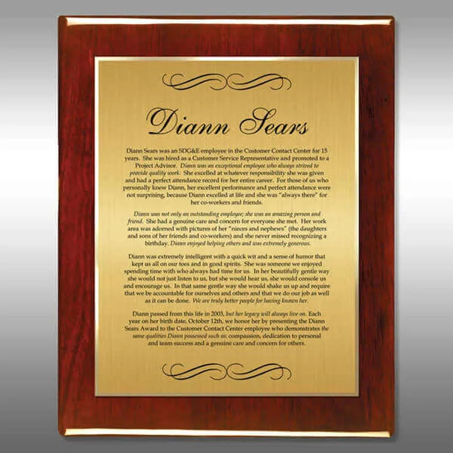 Corporate award plaques