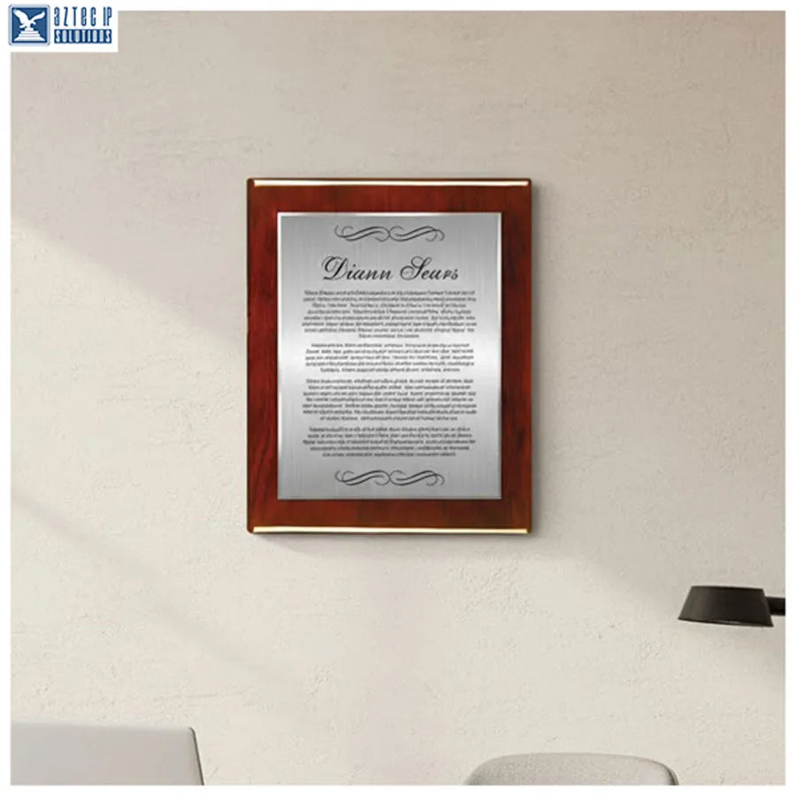 Personalized award plaque