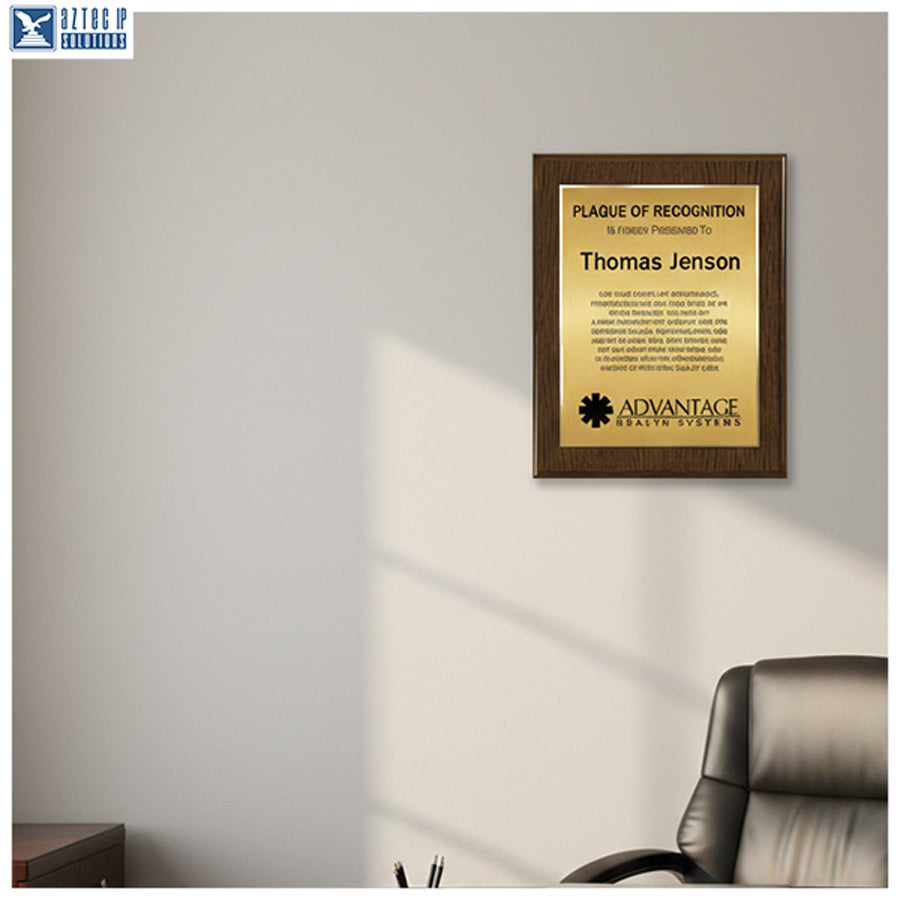 Walnut award plaque