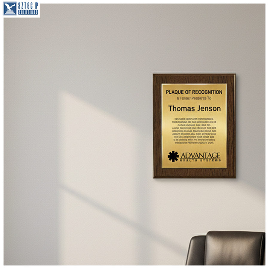 Walnut award plaque