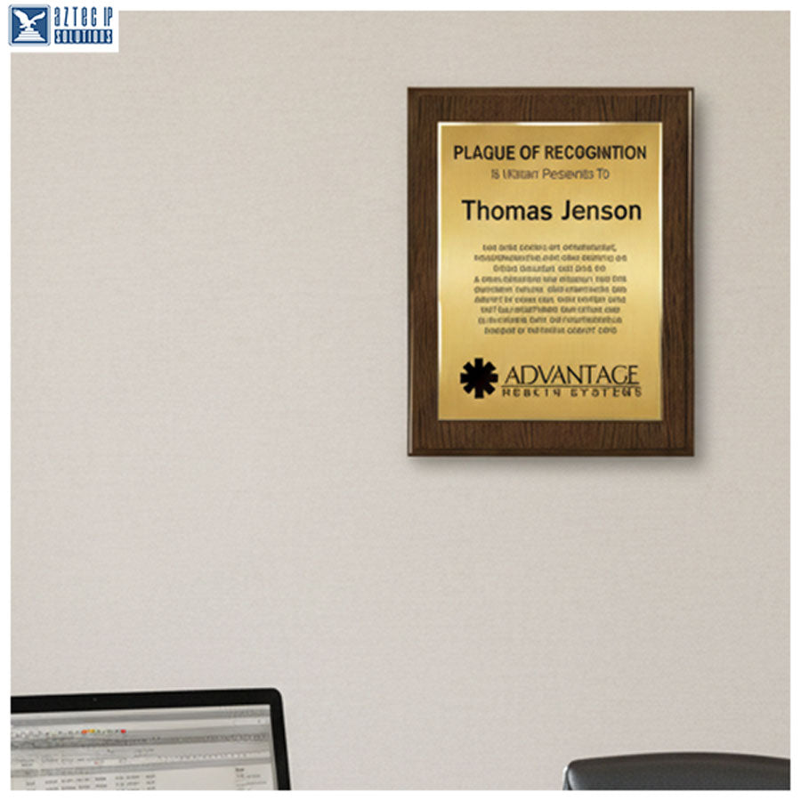Walnut award plaque