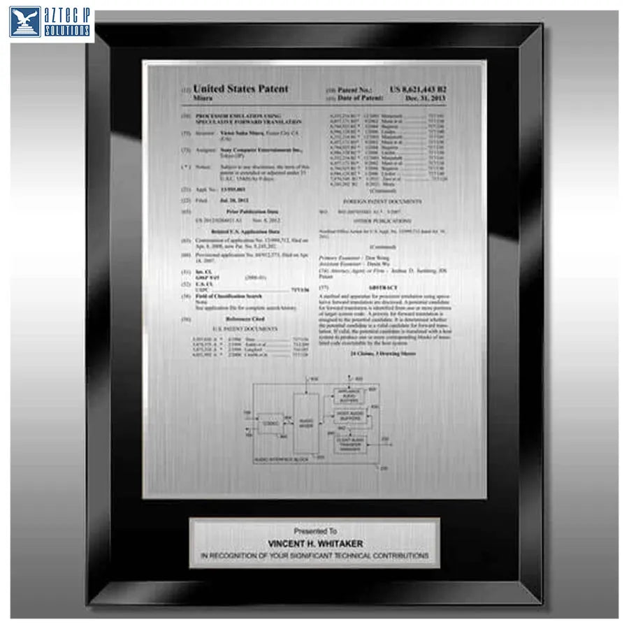 Layout 1 | Patent Front Page - Patent award plaque