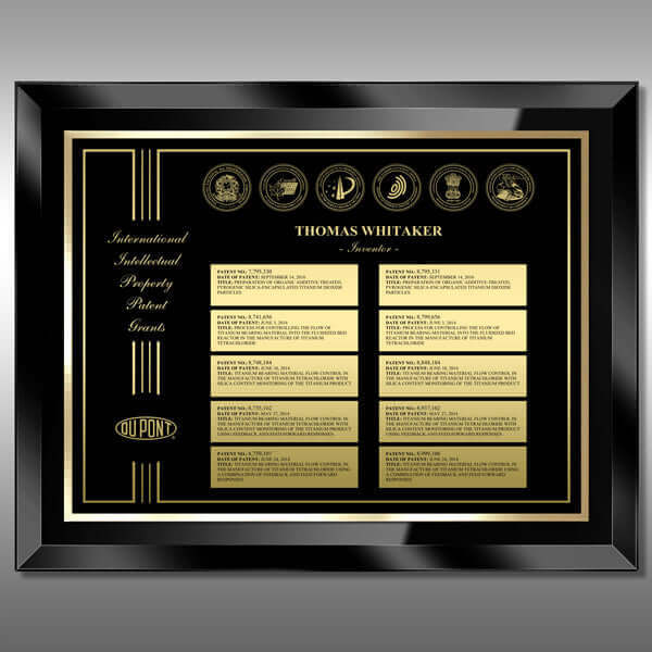 Patent Plaque - 10th Glass Black BG10-B15M