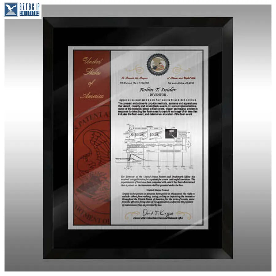 Layout 4 | 10 Millions Patent - black glass plaque
