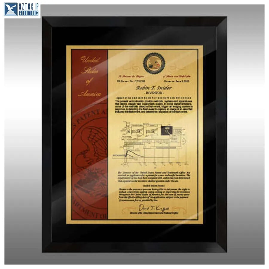 Layout 4 | 10 Millions Patent - black glass plaque