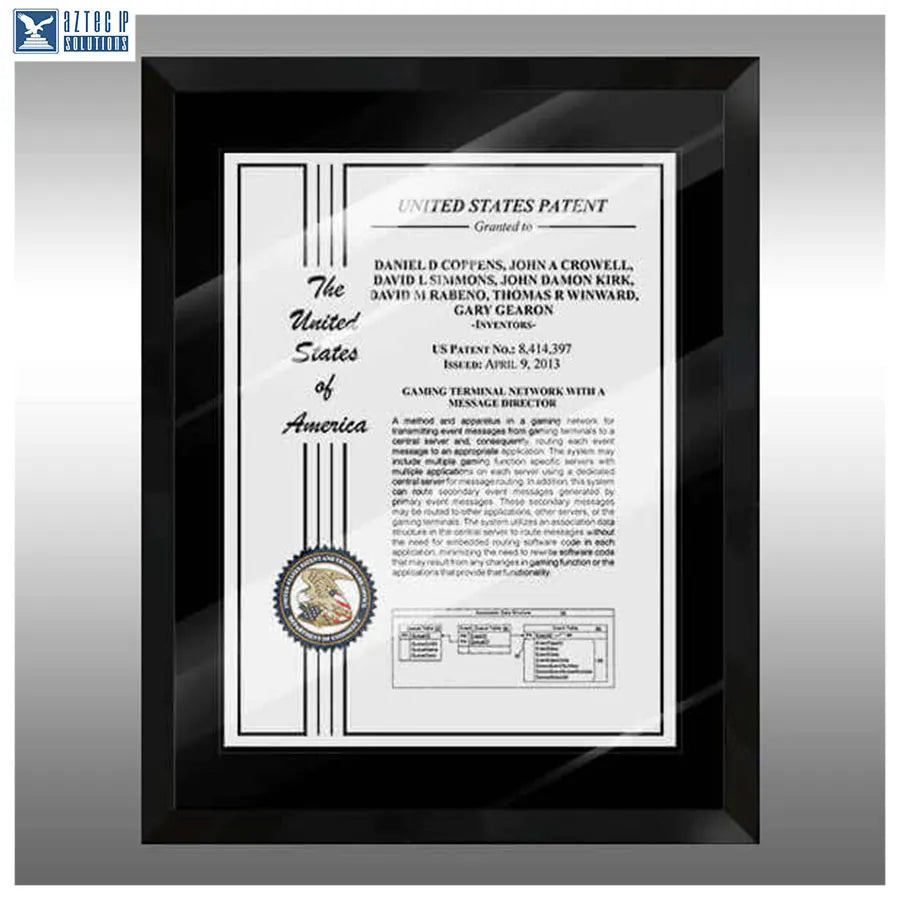 Layout 2 | Patent Certificate - Glass invention display