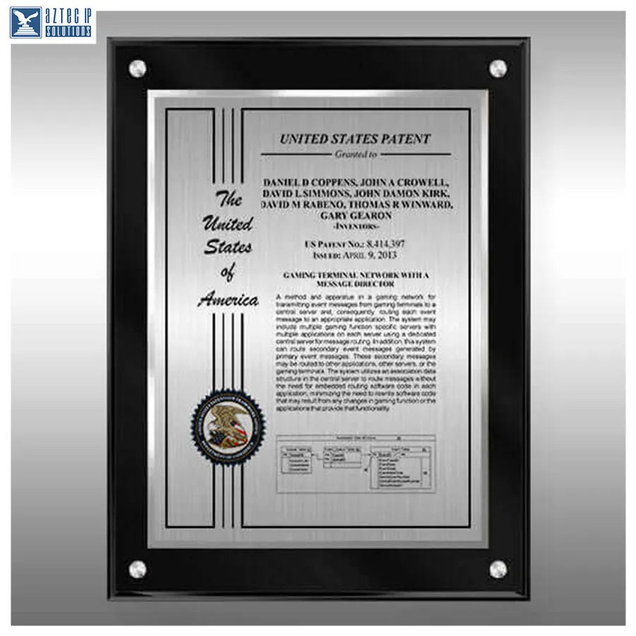 Layout 2 | Patent Certificate - Floating wall plaque