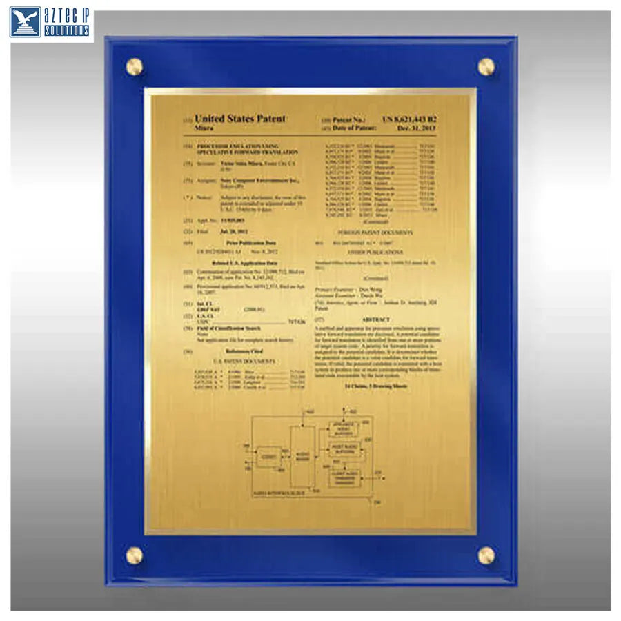 Layout 1 | Patent Front Page - BlueLucite® patent plaque