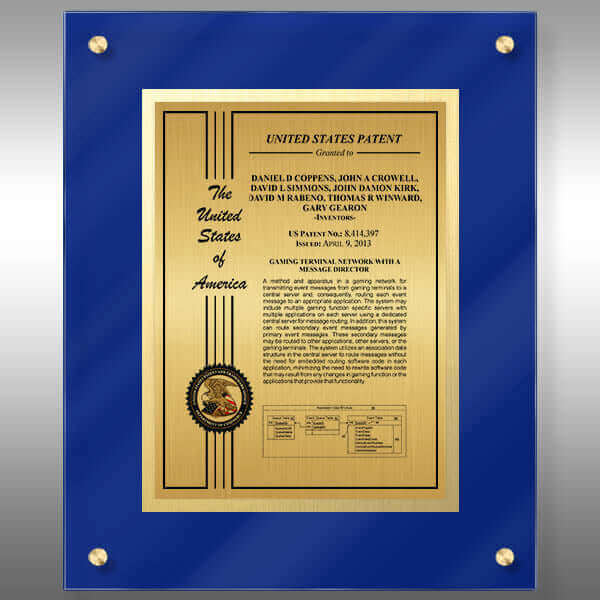 BL1-EZ22 Gold Patent Certificate