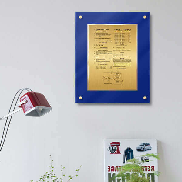 BL1-EZ22 Gold Front Page Patent wall