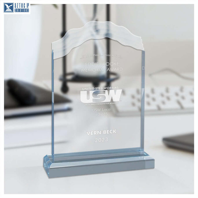 Acrylic Blue Wave Desk Award