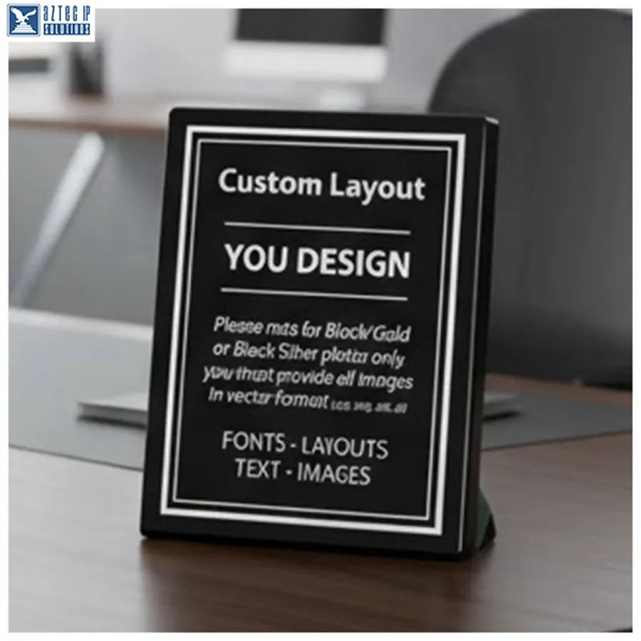 Custom engraved patent plaque