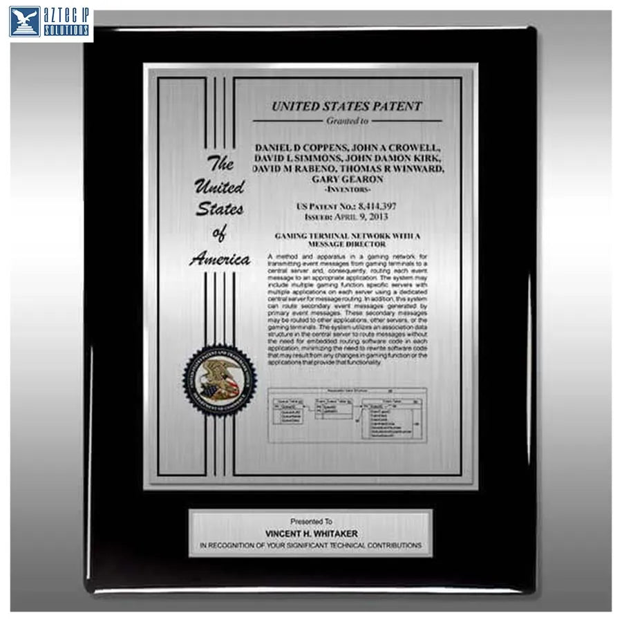 Layout 2 | Patent Certificate - Corporate recognition plaque