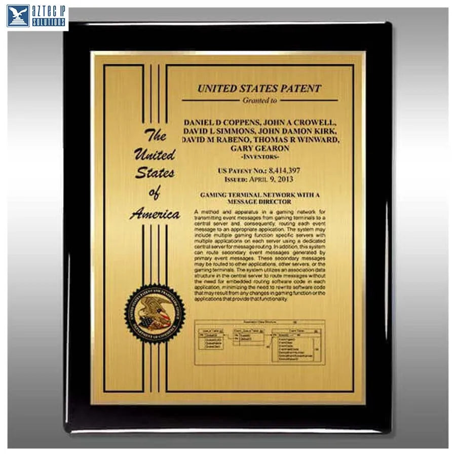 Layout 2 | Patent Certificate - Black piano finish plaque