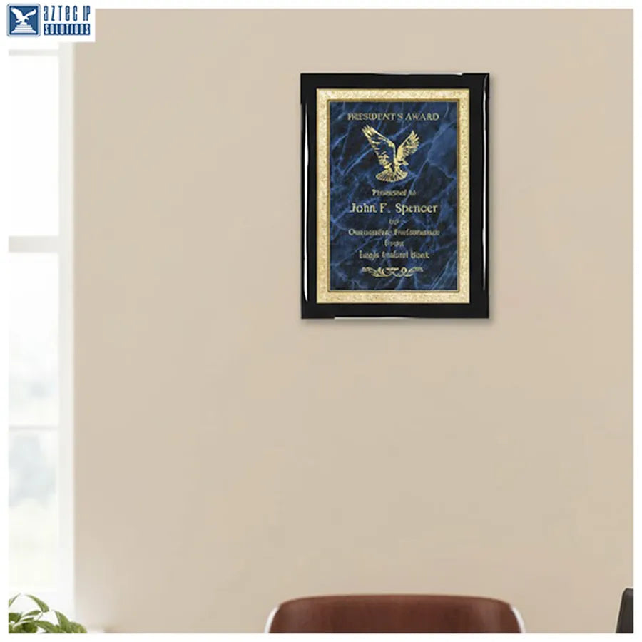 brass plated steel plaque