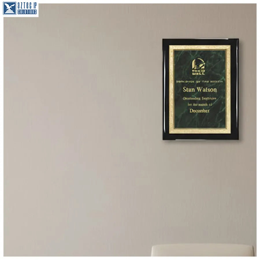 black piano finish plaque