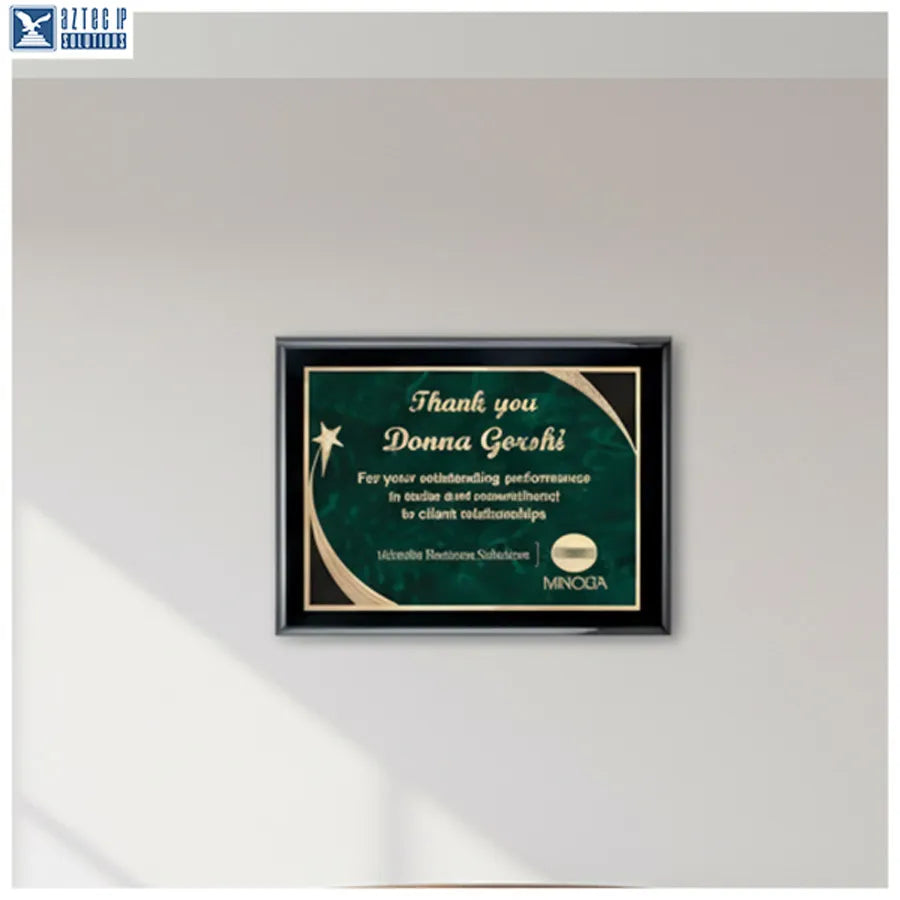 Brass plated plaque