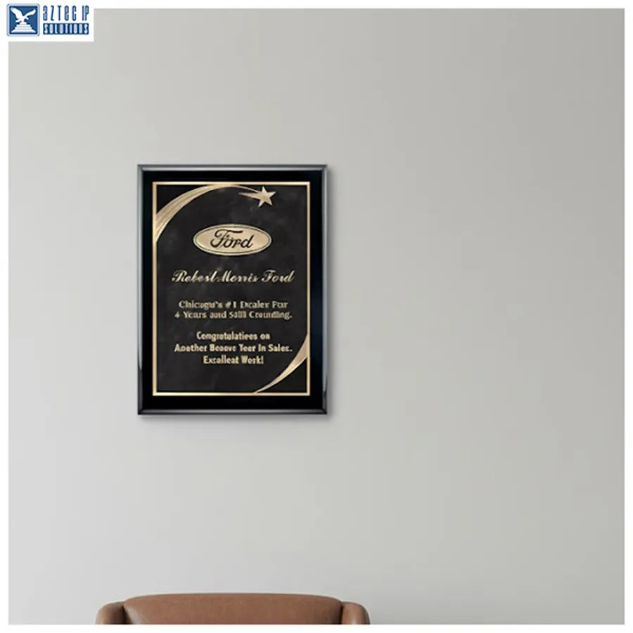 Laser engraved plaque