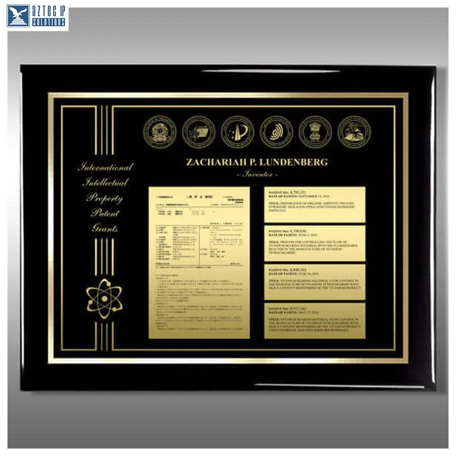 Black piano finish plaque