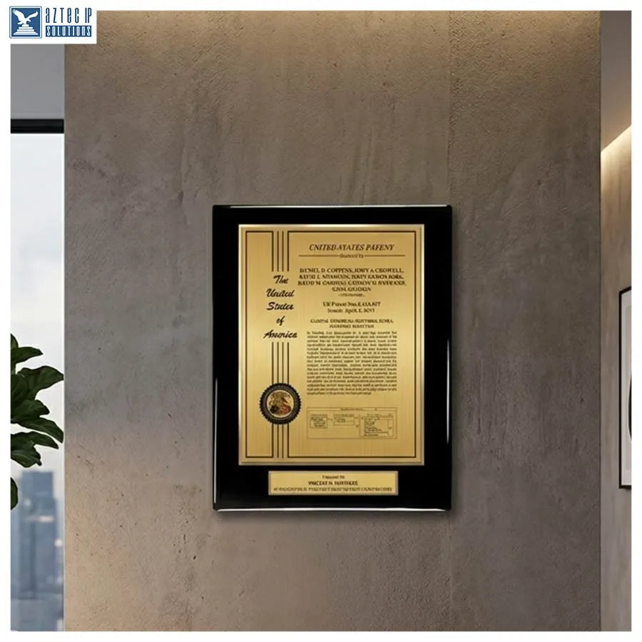 Patent presentation plaque
