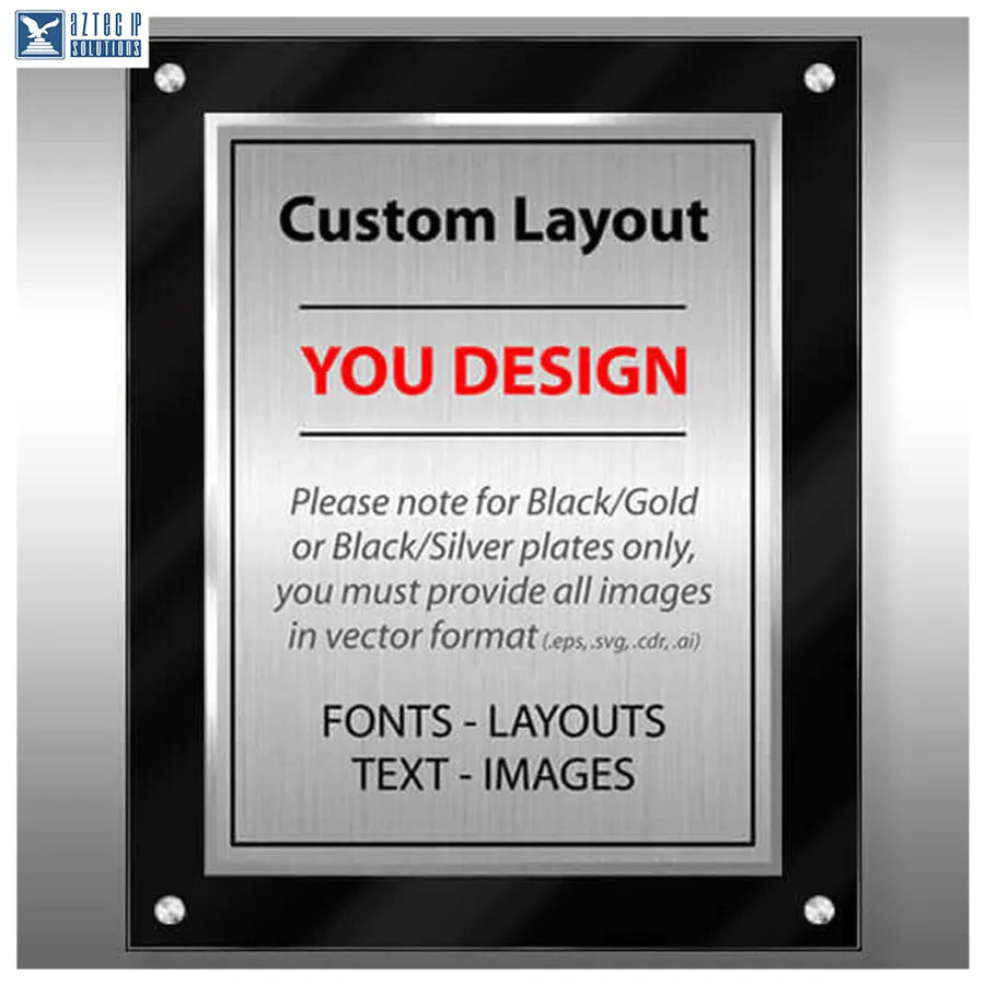 Layout 4 | Custom Layout - Silver HD plate plaque