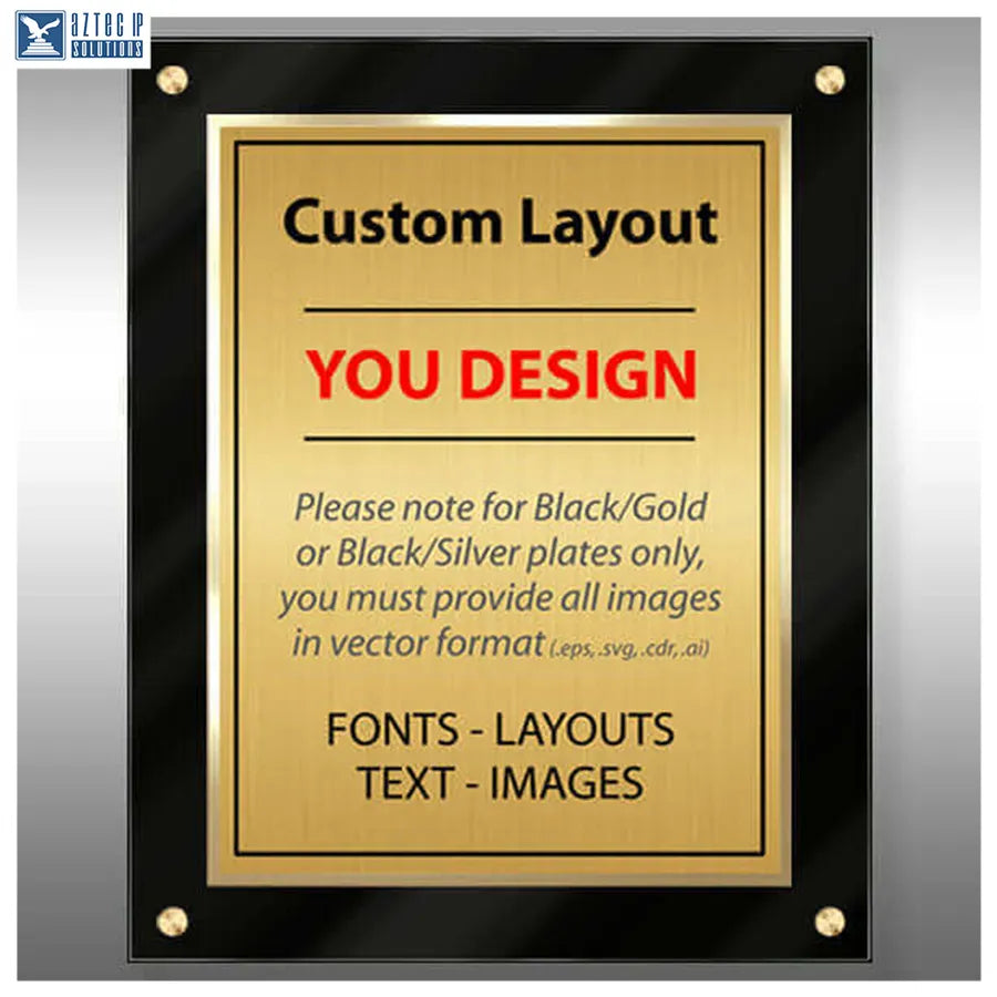 Layout 4 | Custom Layout - Silver HD plate plaque