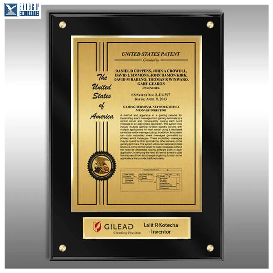 Patent plaque