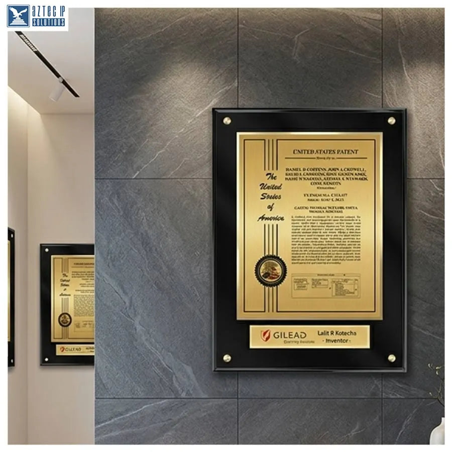 Patent achievement plaque