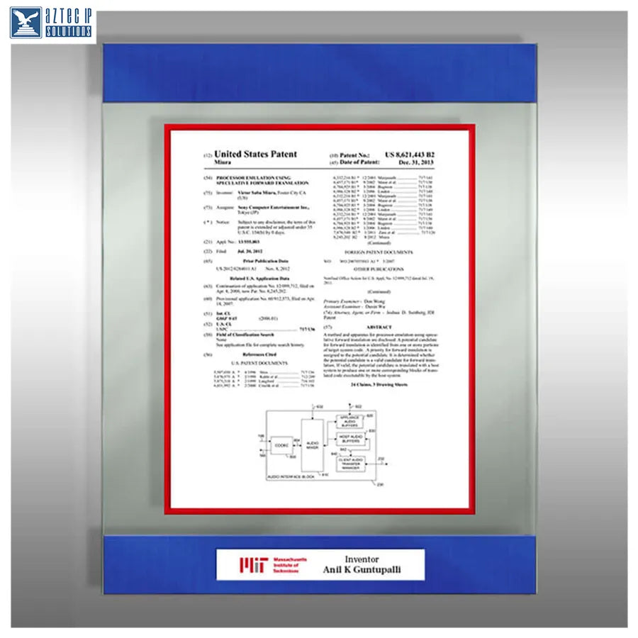 Patent plaque