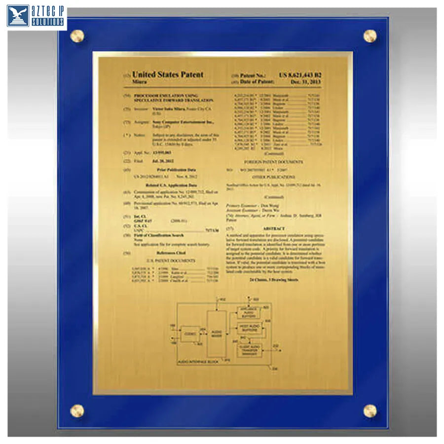 Layout 1 | Patent Front Page - BlueLucite® patent plaque