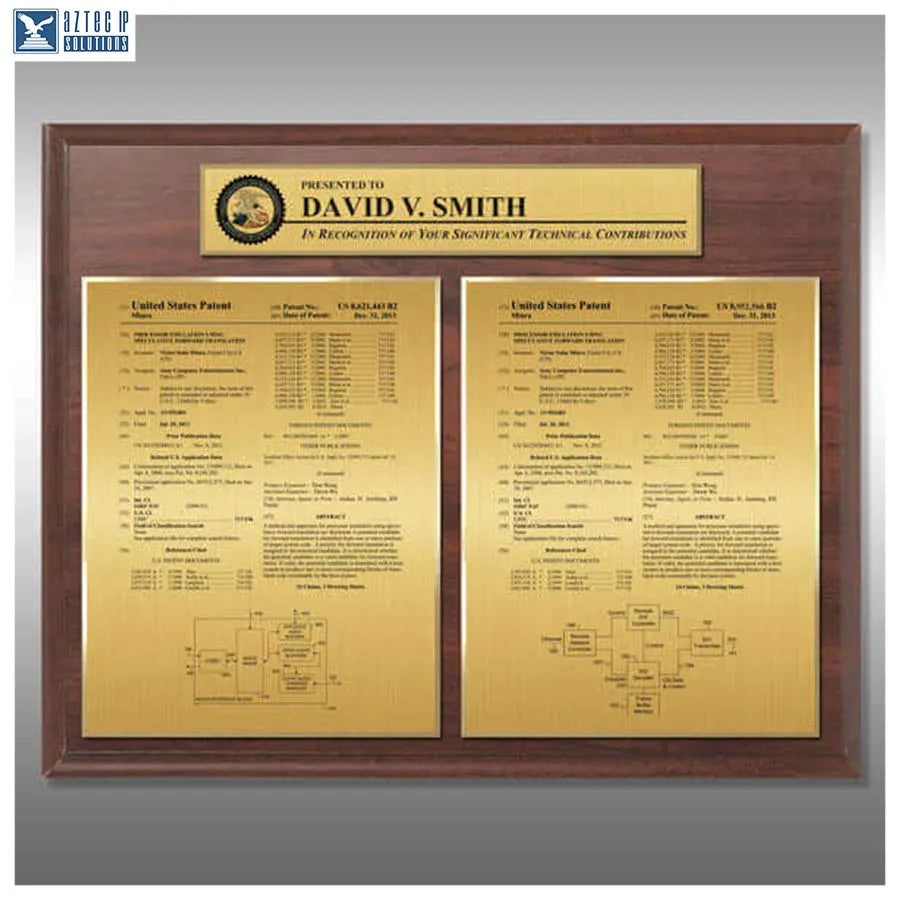 Layout 2 | Patent Certificate - cherry wood plaque