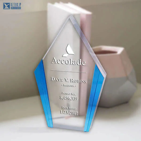 Blue edge acrylic award