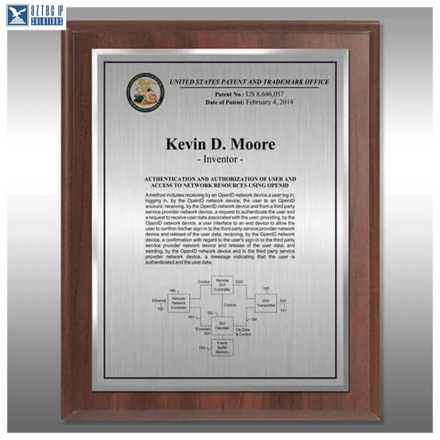 Layout 3 | Inventor Patent - Cherry finish plaque