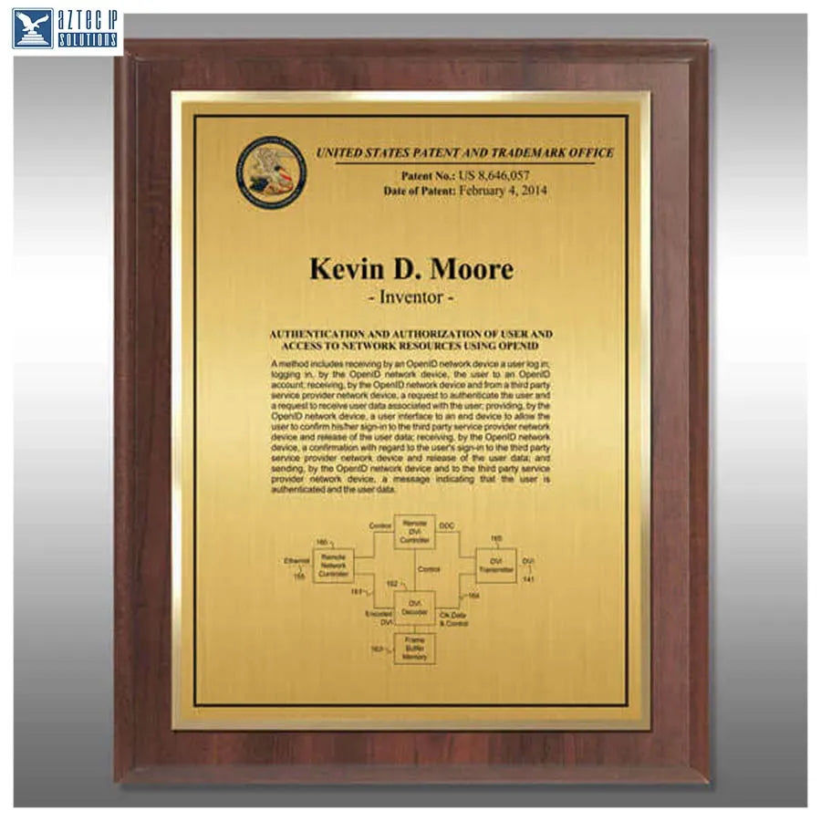 Layout 3 | Inventor Patent - Cherry finish plaque
