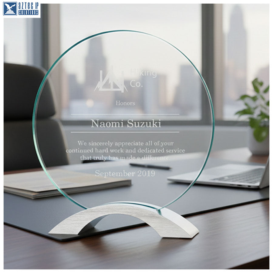 Modern glass desk award
