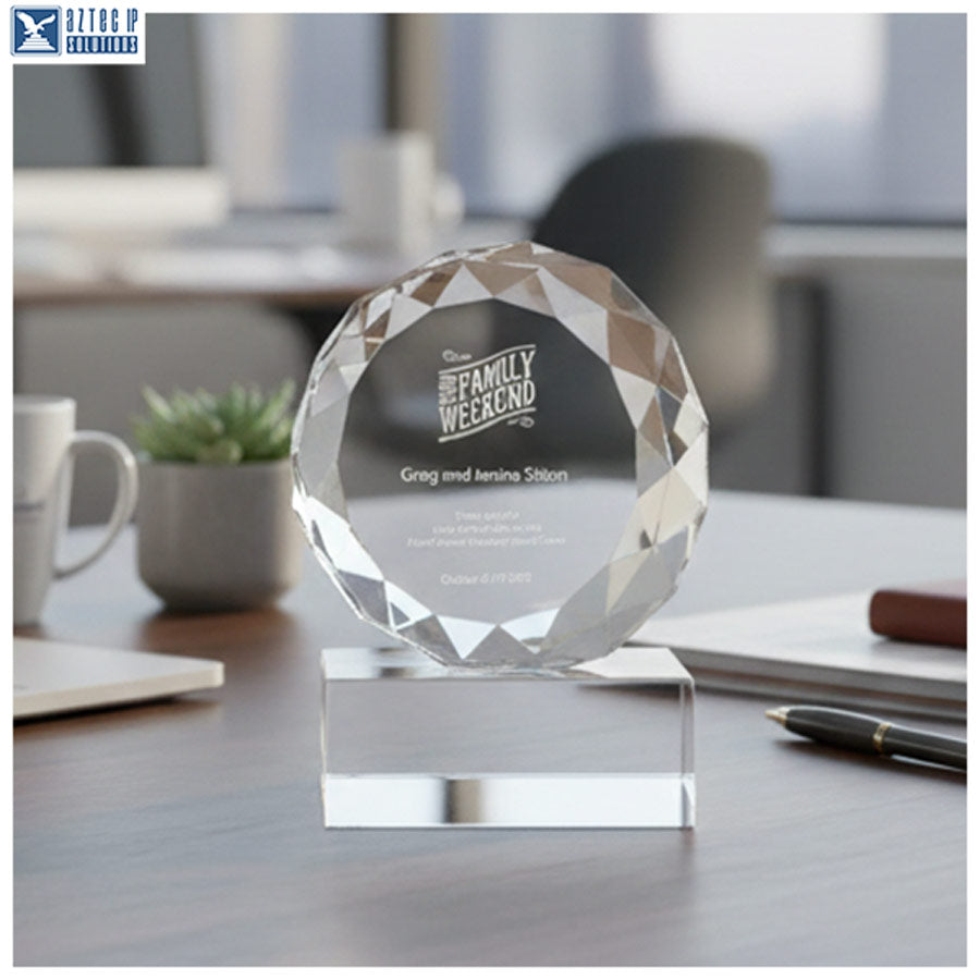Handcrafted optic crystal award