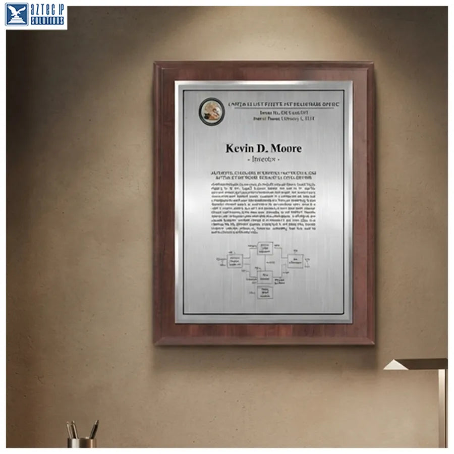 cherry wood patent plaque