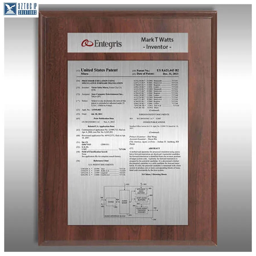 Affordable patent plaque
