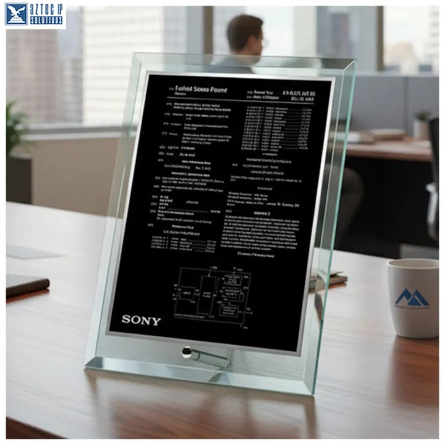 Jade glass patent plaque