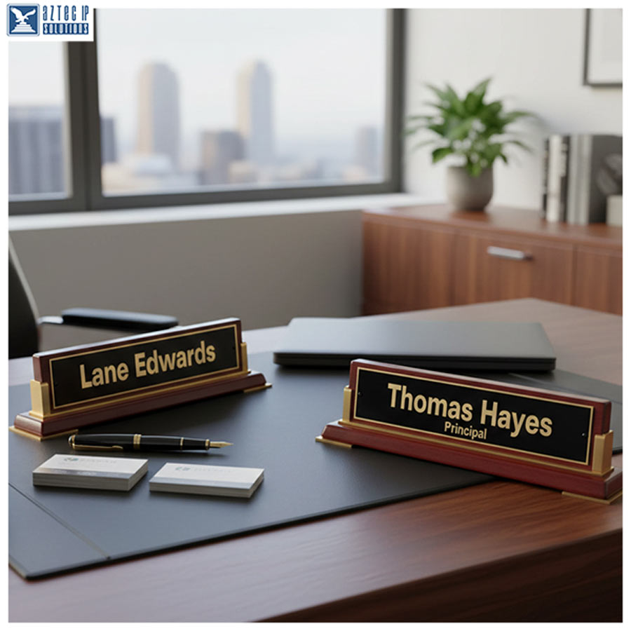Personalized office desk wedge