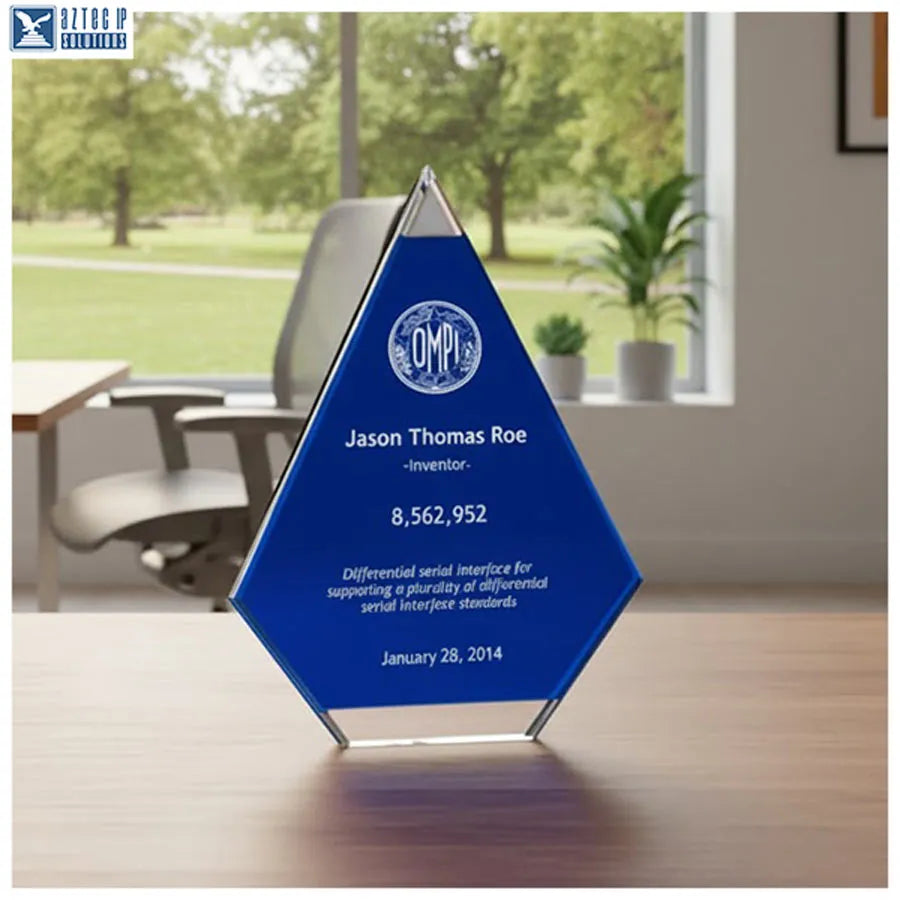 Diamond-shaped recognition plaque