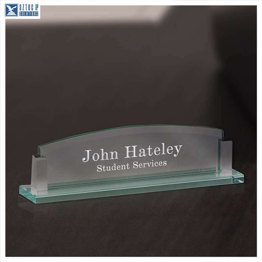 GLD-DW-79 Glass desk plate