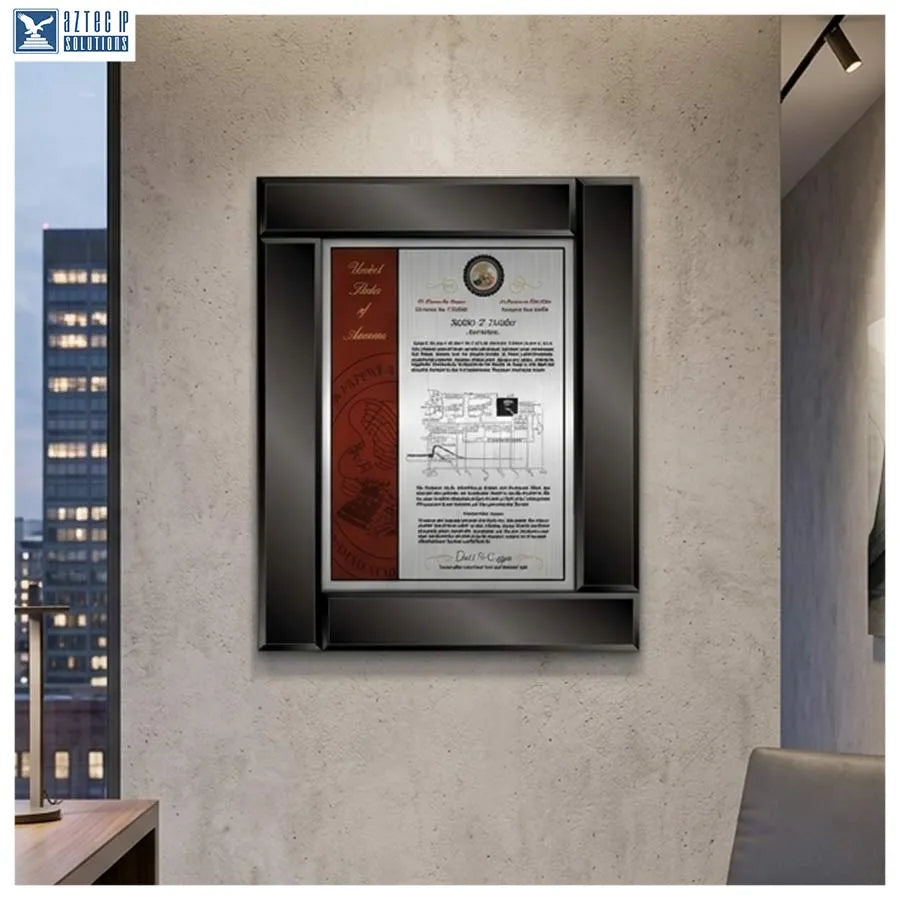 Beveled glass patent plaque