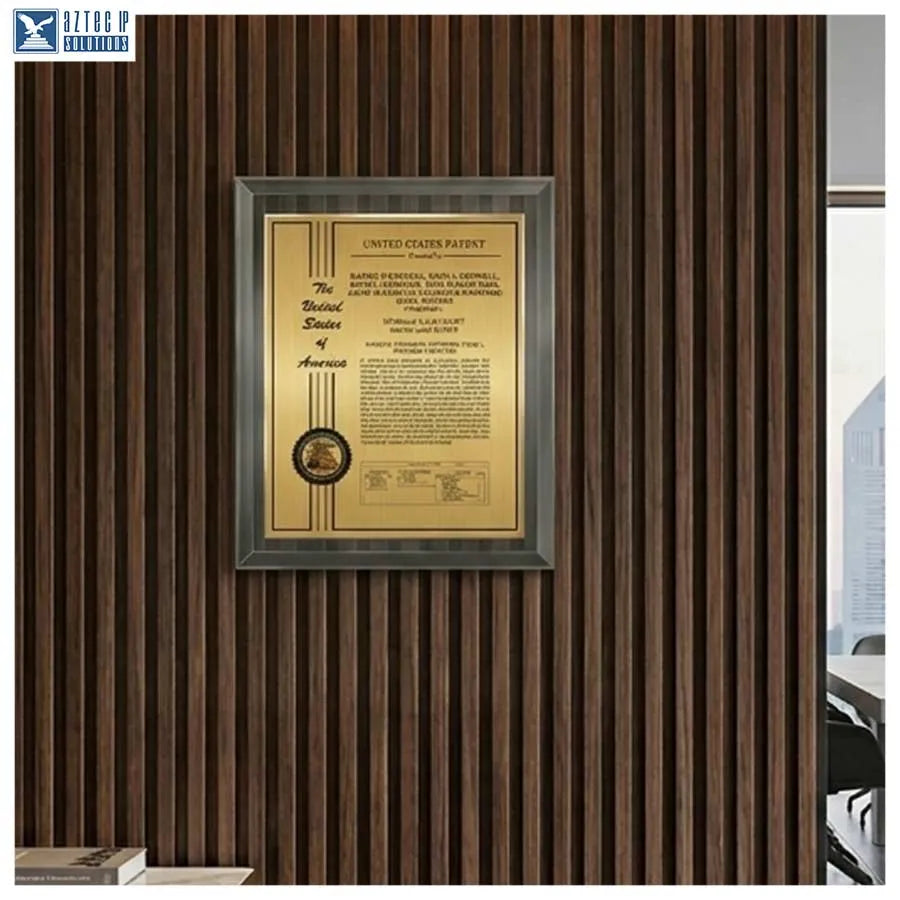 Patent presentation plaque