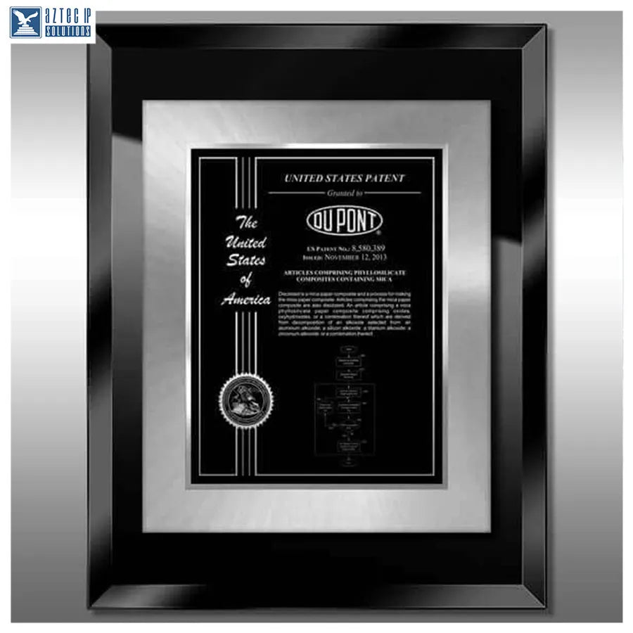 Layout 2 | Patent Certificate - Dimensional glass plaque