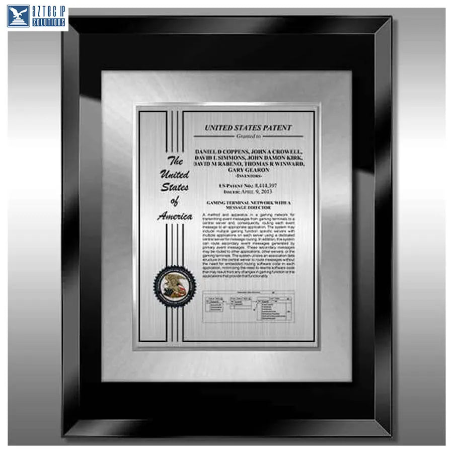 Layout 2 | Patent Certificate - Glass award plaque