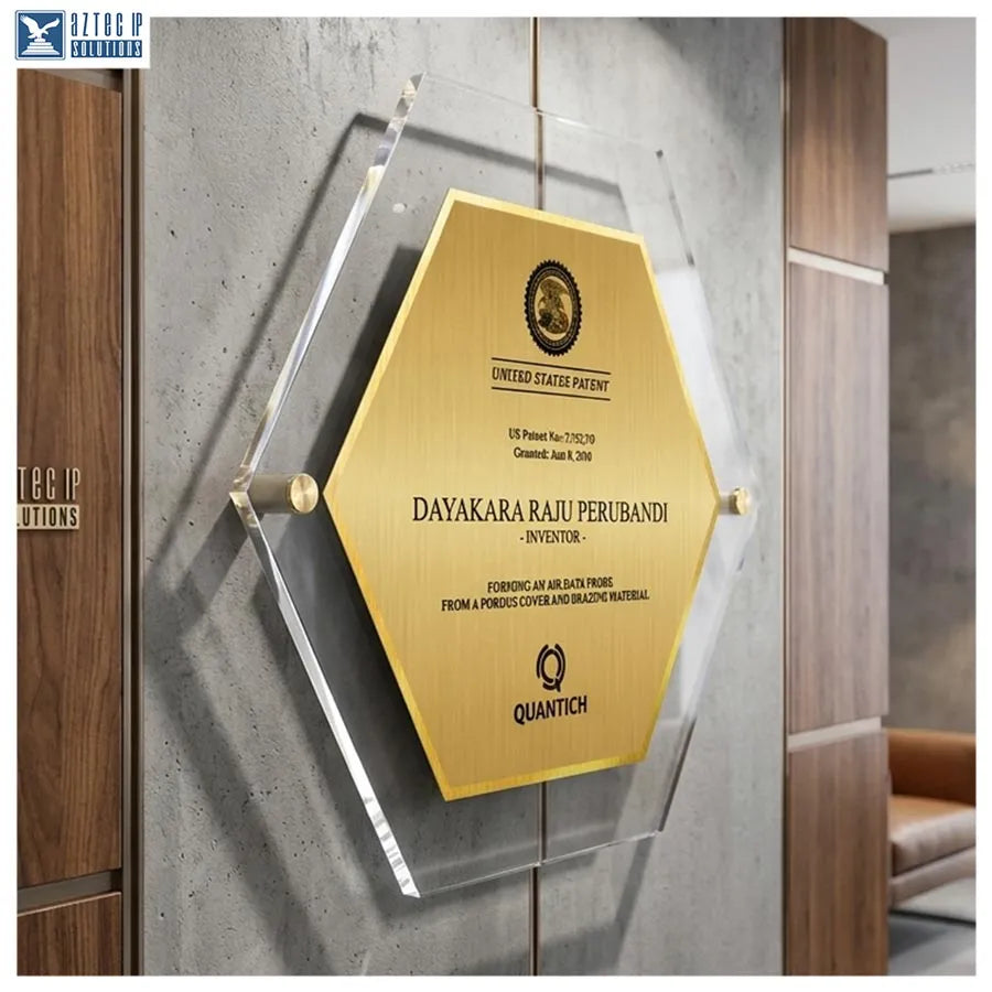 HexaLucite® patent plaque