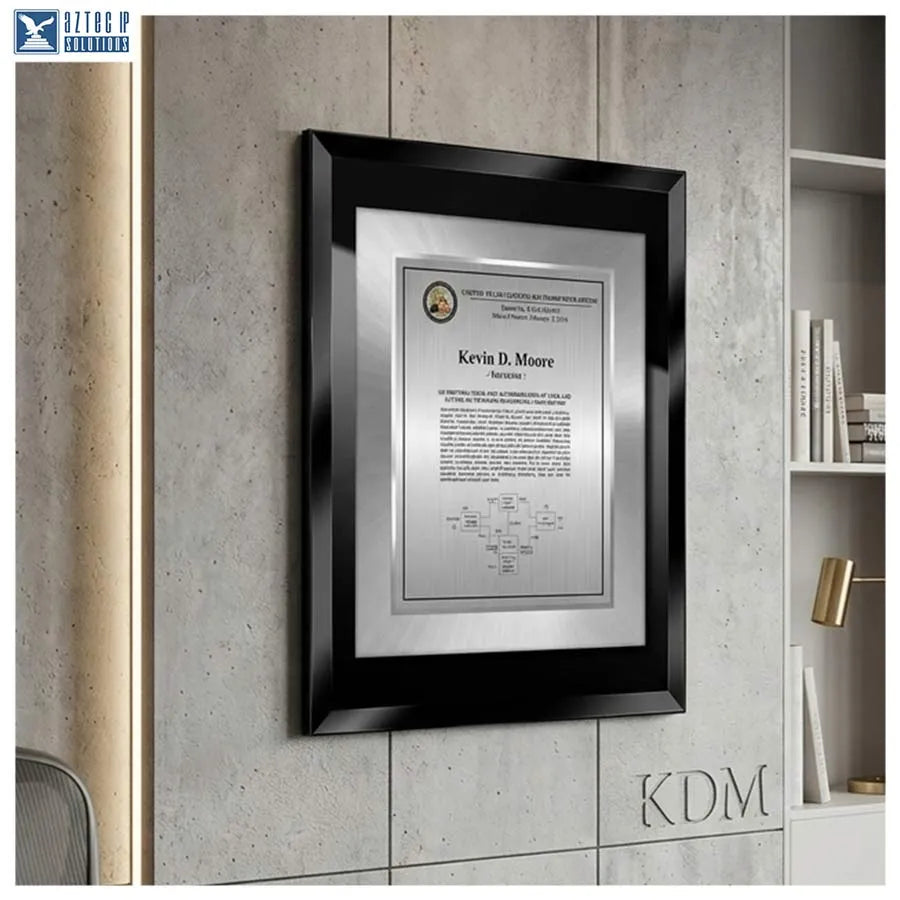 Brushed metal frame plaque
