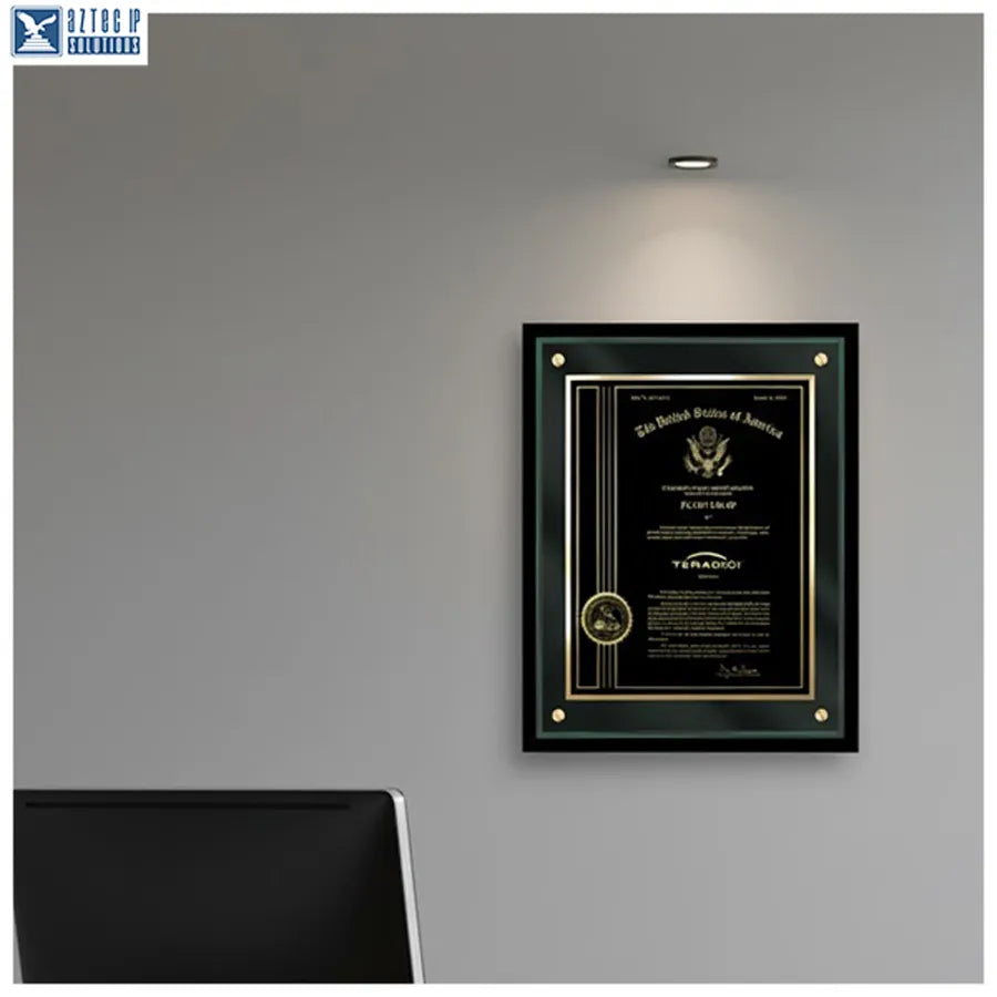 engraved trademark plaque